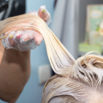 The girl's hair is bleached